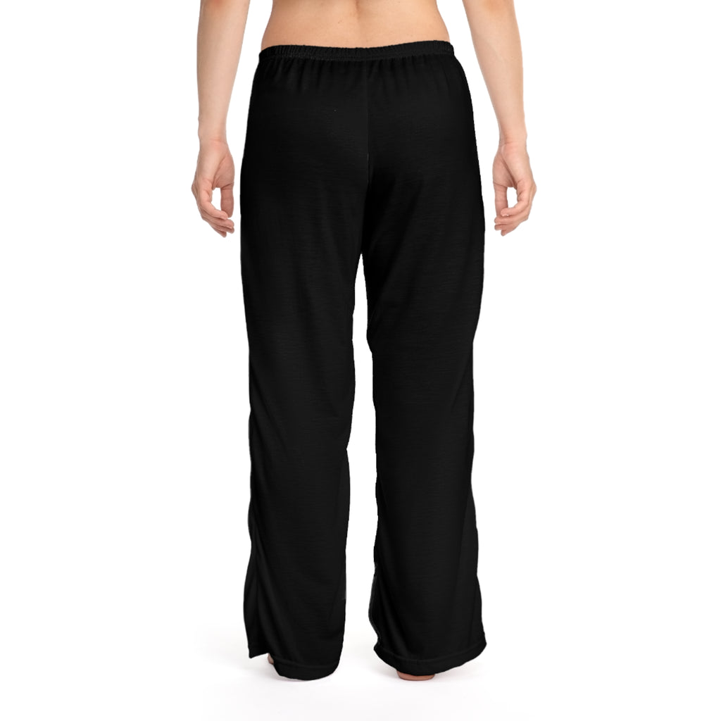 Women's Pajama Pants (AOP) - Black - Distressed Inverted Logo