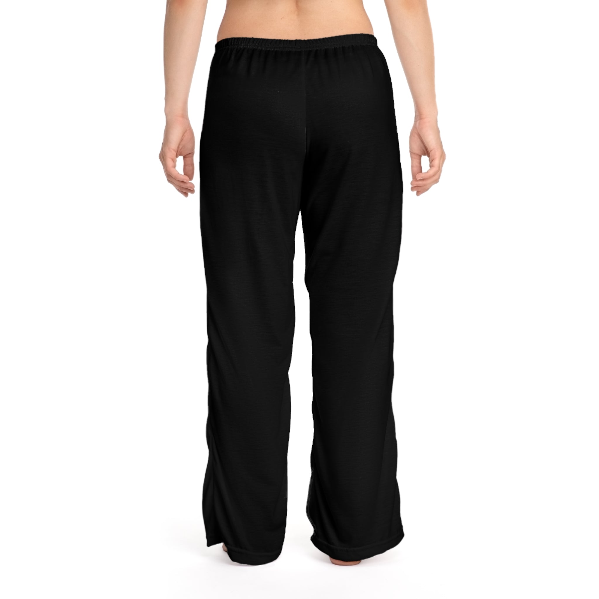 Women's Pajama Pants (AOP) - Black - Distressed Inverted Logo