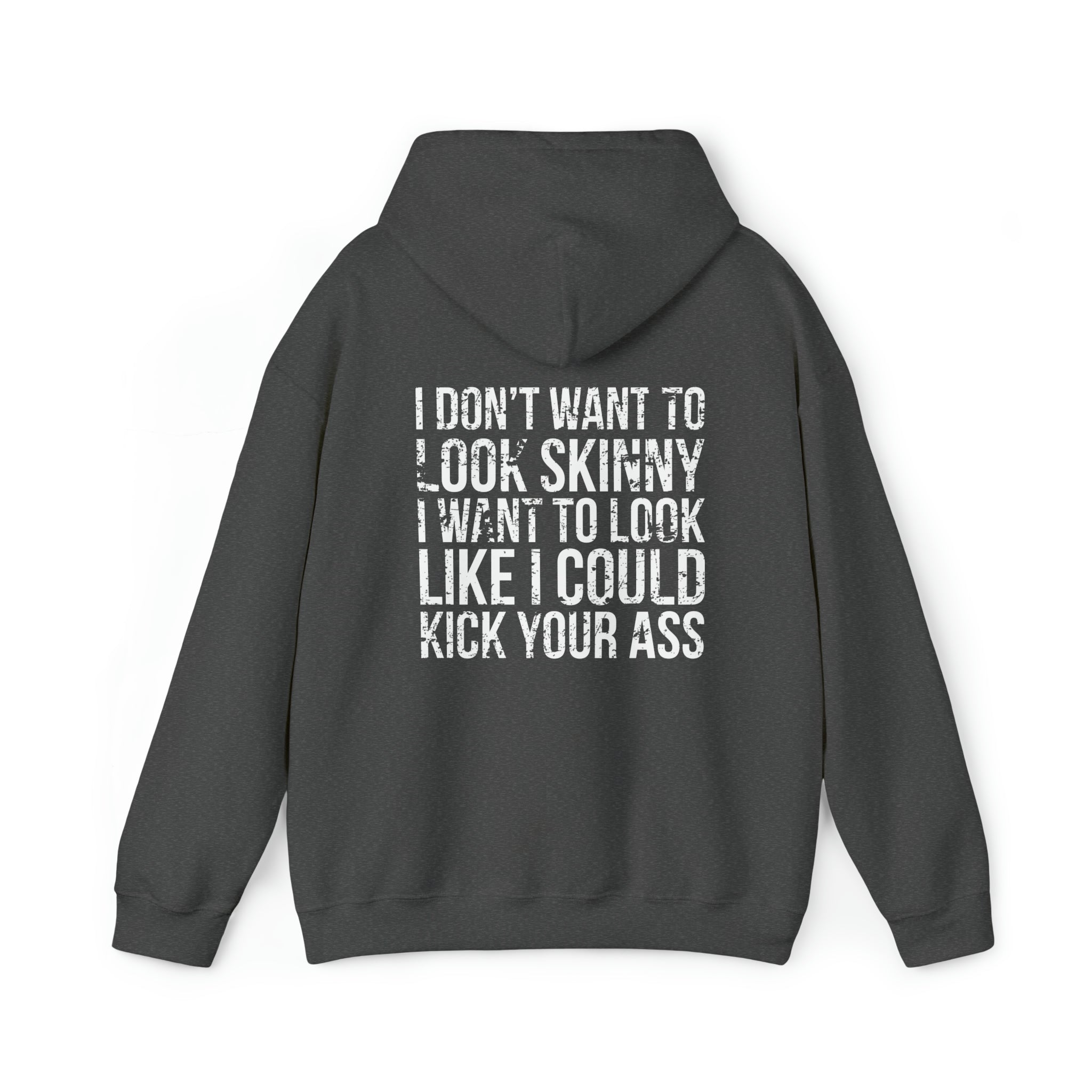 Kick Your Ass - Distressed White Logo  - Unisex Heavy Blend Hooded Sweatshirt (BEST SELLER)