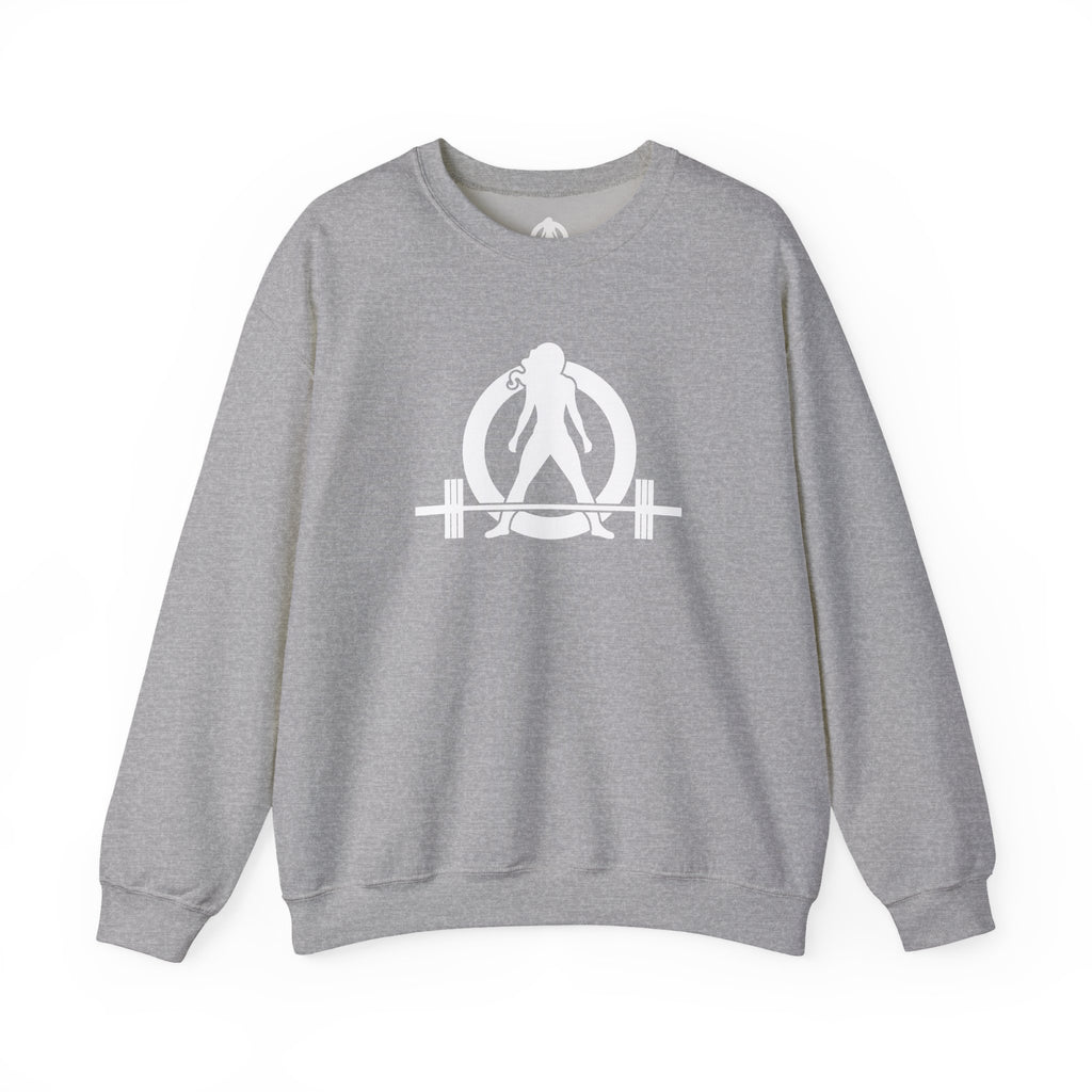 Workout To Burn Off The Crazy - Unisex Heavy Blend™ Crewneck Sweatshirt - Front White Logo - Front & Back Print