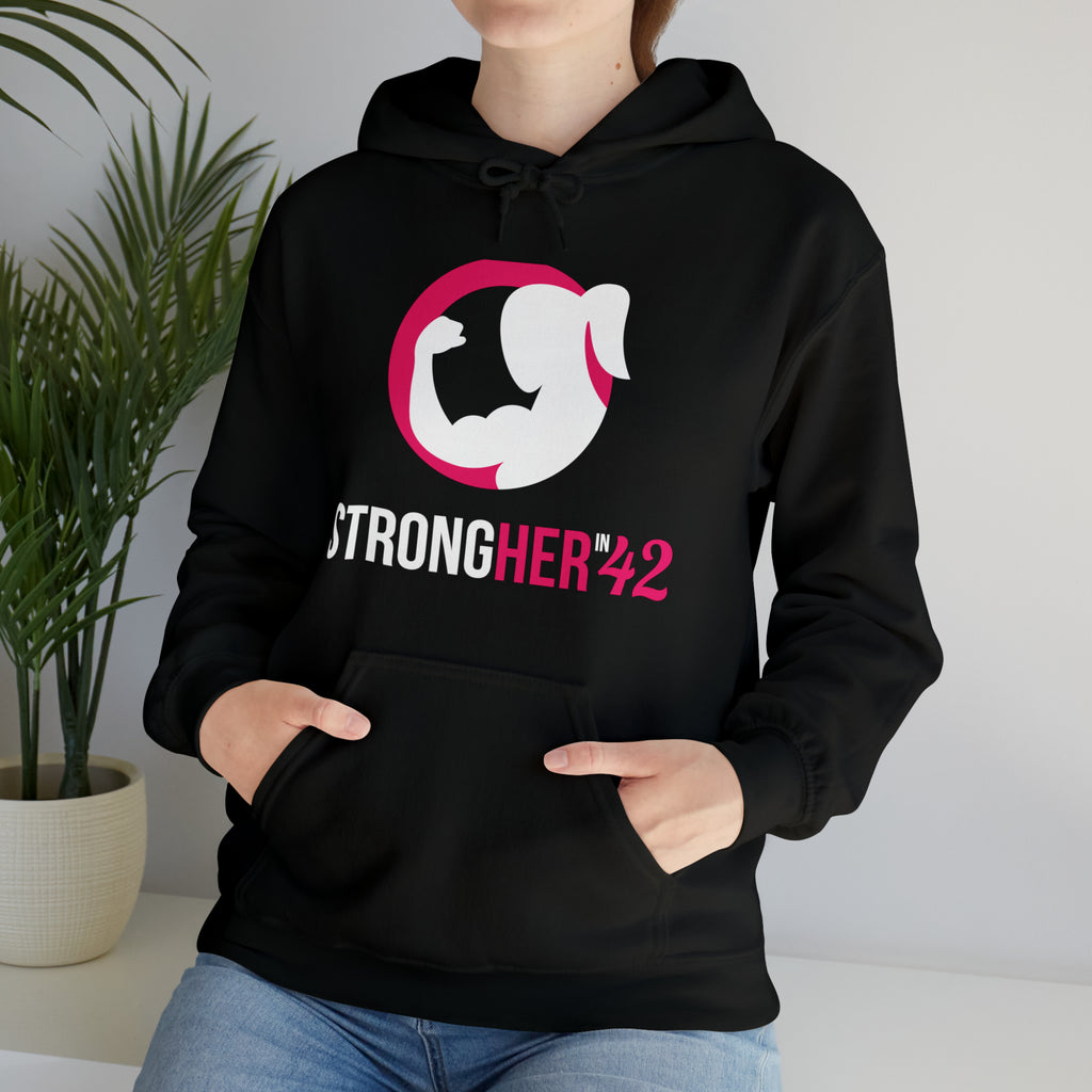 Strong Her in 42 - Classic Color Logo - Unisex Heavy Blend Hooded Sweatshirt