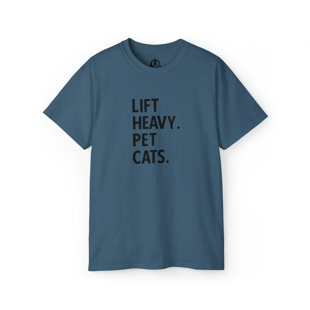 Lift Heavy Pet Cats - Unisex Ultra Cotton Tee - Black Logo
