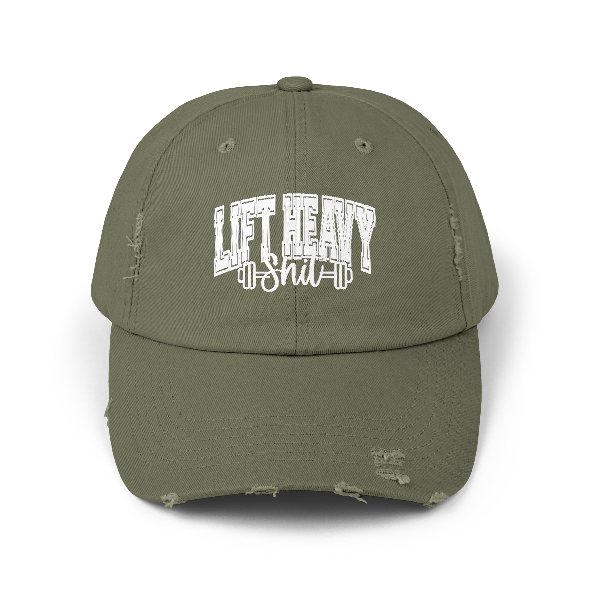 Lift Heavy Shit - Unisex Distressed Cap - White Logo
