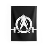 Indoor Wall Tapestries - Black - White Distressed Logo