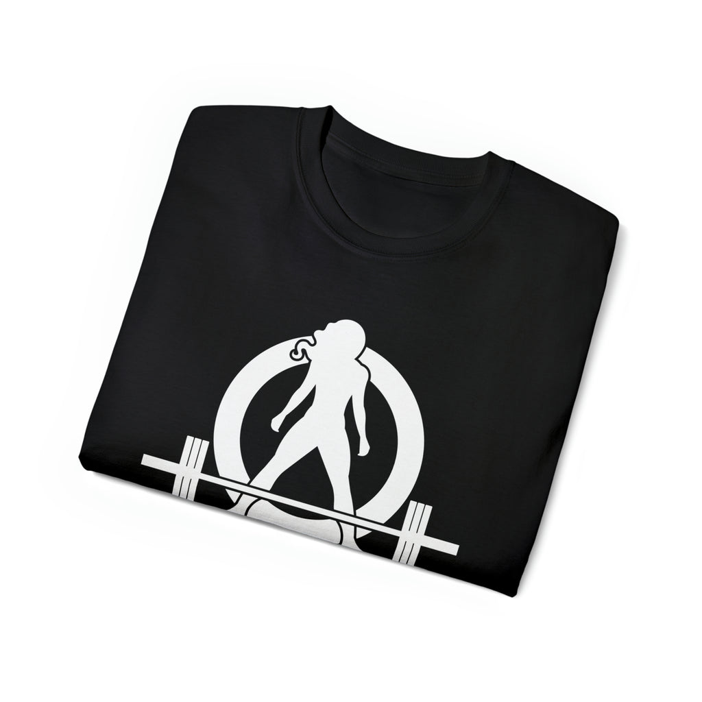 Unisex Ultra Cotton Tee - Classic White Logo - Plain Back