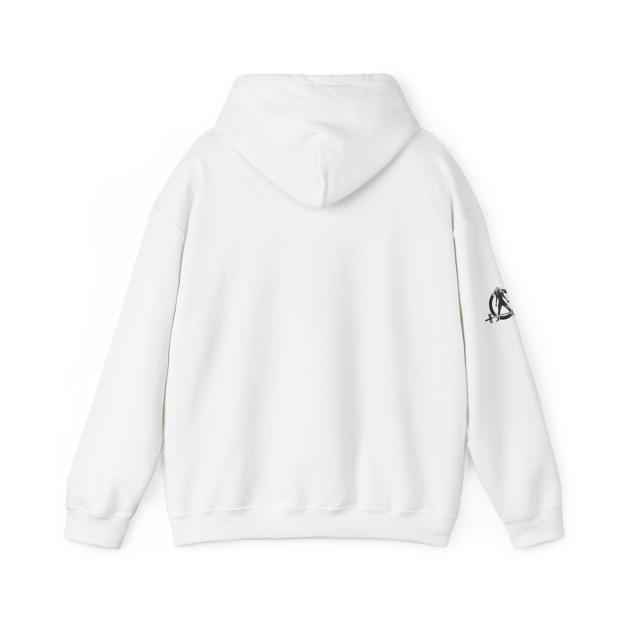 Coffee & Barbells  - Unisex Heavy Blend Hooded Sweatshirt - Black Logo on Front & Right Sleeve
