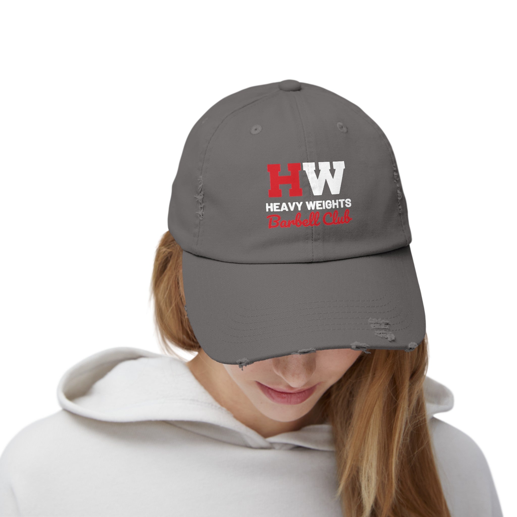 Heavy Weights Barbell Club - Unisex Distressed Cap - Classic Color Logo