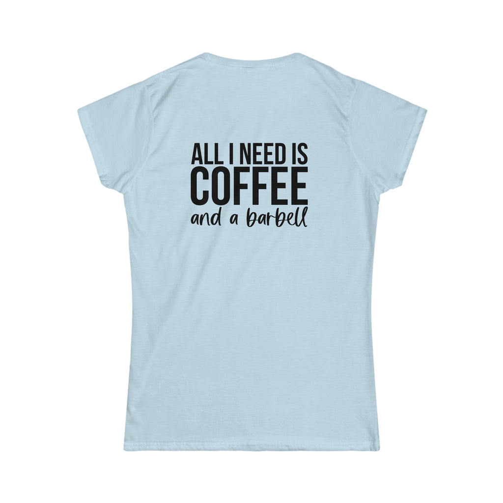 Coffee & A Barbell - Women's Softstyle Tee - Classic Color Logo