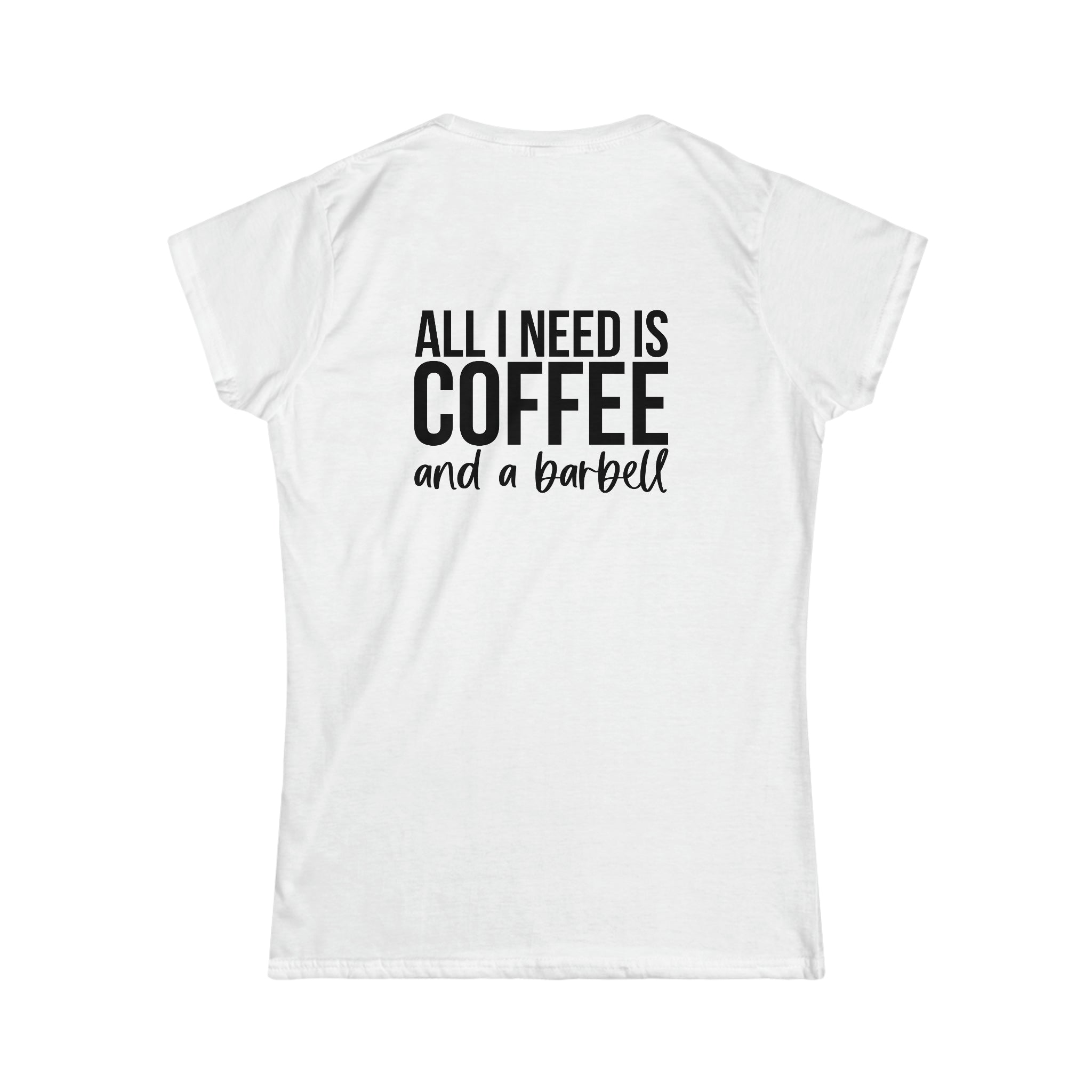Coffee & A Barbell - Women's Softstyle Tee - Classic Color Logo