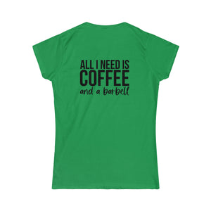 Coffee & A Barbell - Women's Softstyle Tee - Classic Color Logo