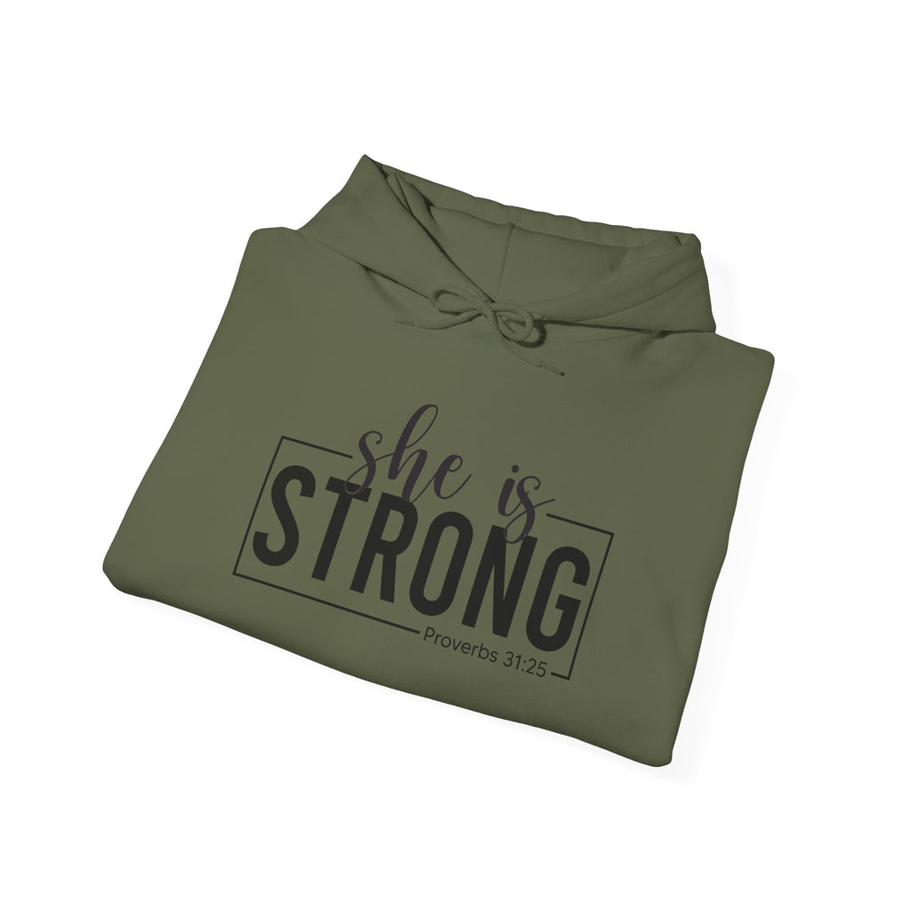 She is Strong - Unisex Heavy Blend Hooded Sweatshirt - Dark Logo