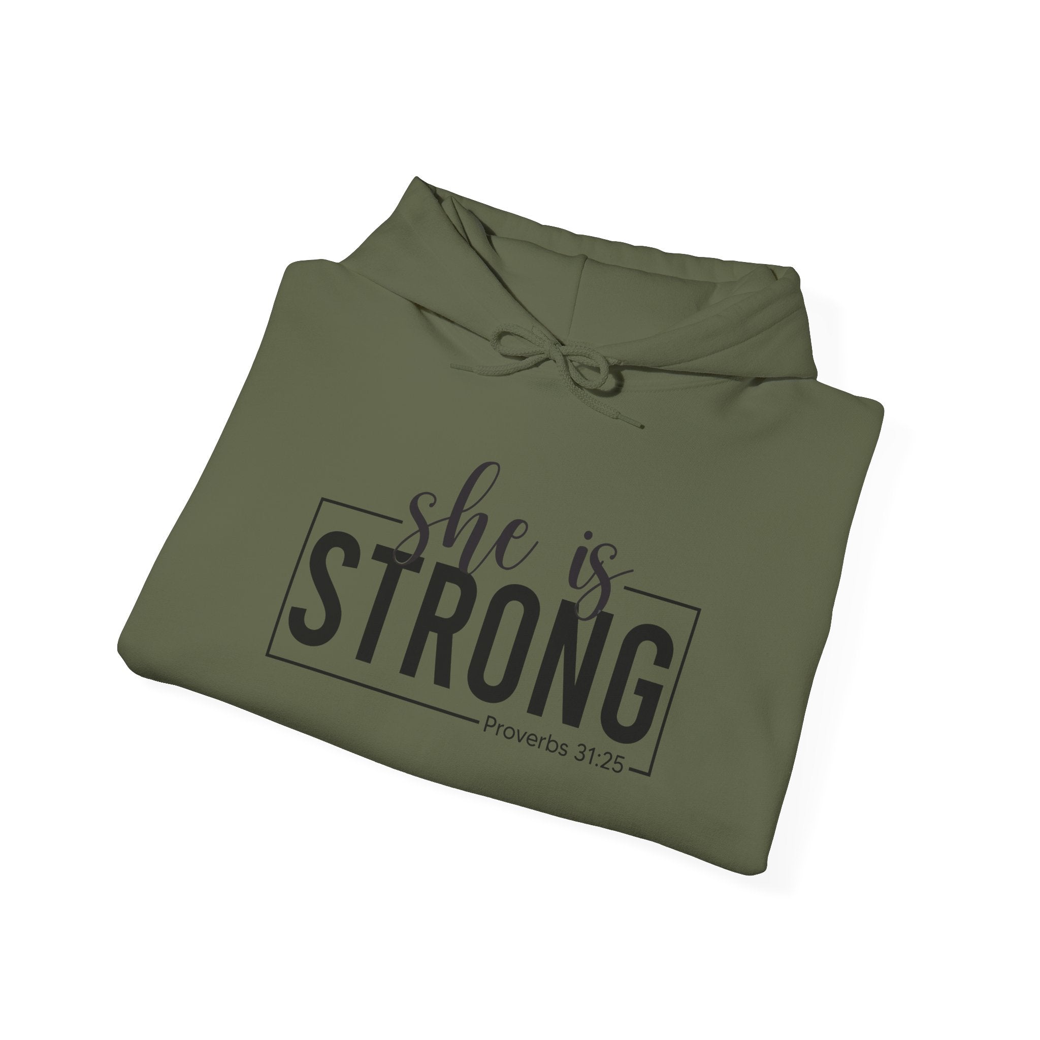 She is Strong - Unisex Heavy Blend Hooded Sweatshirt - Dark Logo