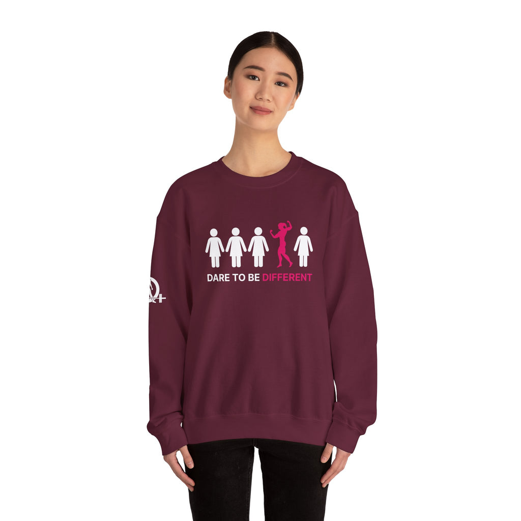 Dare To Be Different - Flex - Unisex Heavy Blend™ Crewneck Sweatshirt - Front  Logo Plain Back