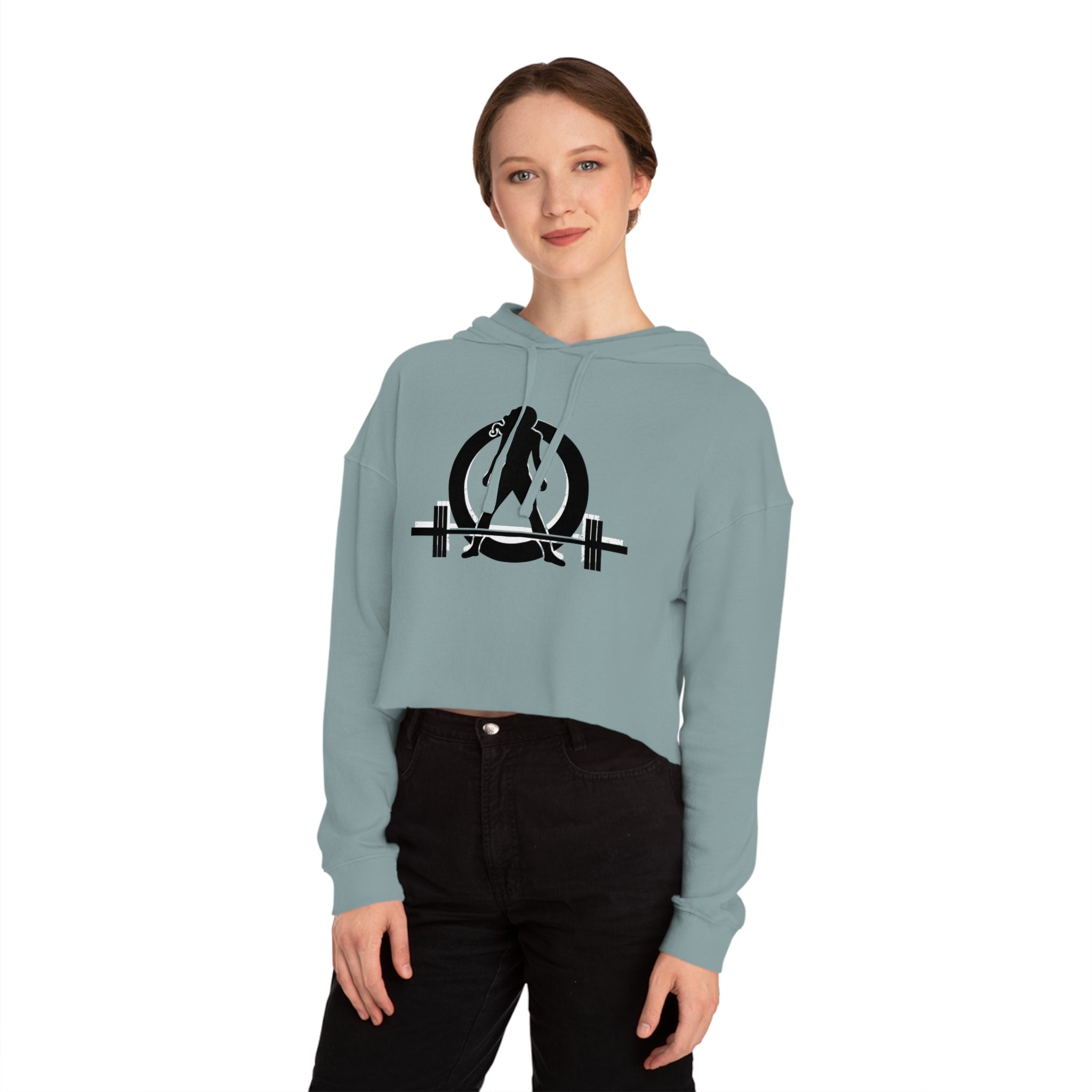 Women’s Cropped Hooded Sweatshirt - Black Classic Logo