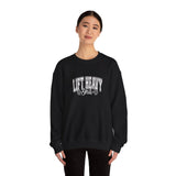 Lift Heavy Shit - Unisex Heavy Blend™ Crewneck Sweatshirt - White Logo on Front