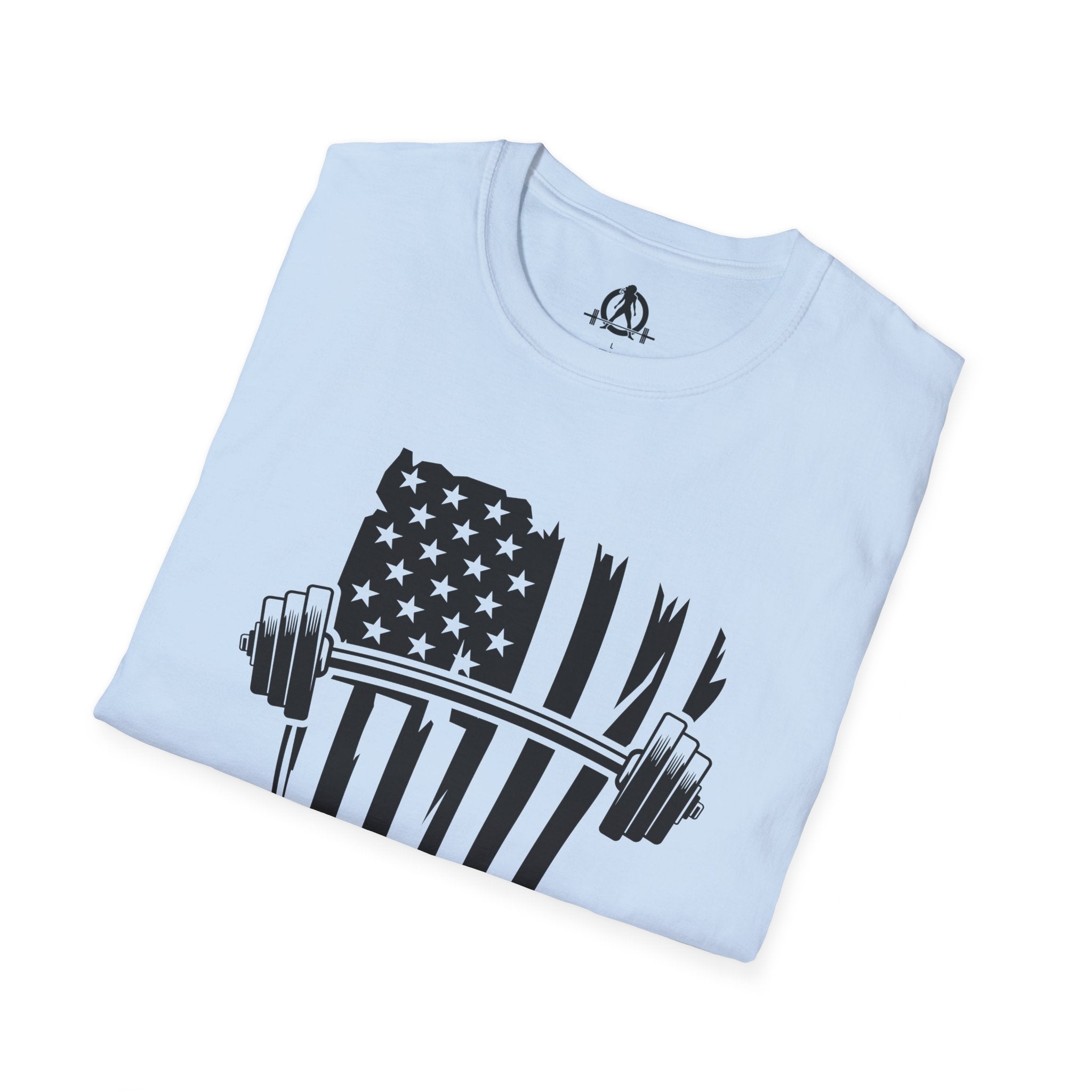 USA Barbell  - Unisex Softstyle T-Shirt - Black Logo - Plain Back