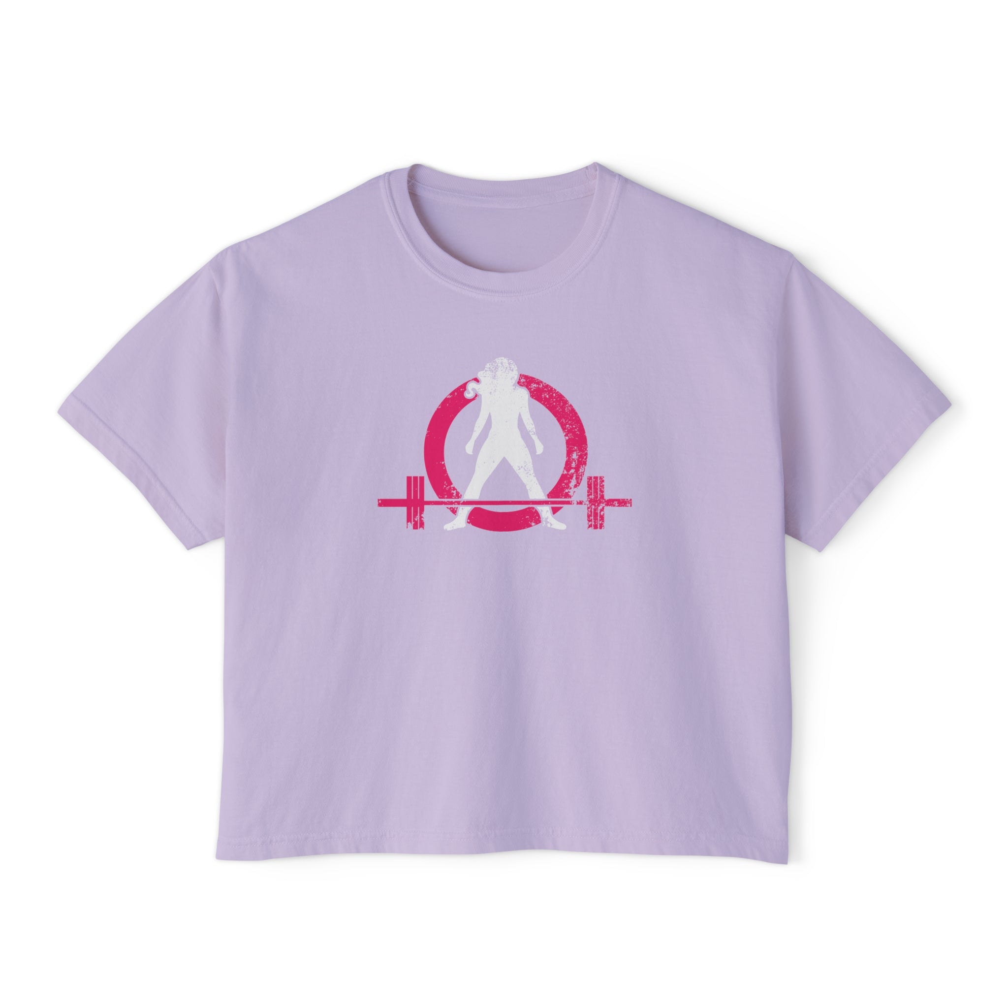 Women's Boxy Tee - Color Distressed Inverted Logo Front