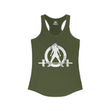 Distressed White Logo - Racer Back Tank Top - Women's Ideal Racerback Tank (BEST SELLER