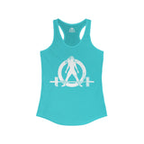 Distressed White Logo - Racer Back Tank Top - Women's Ideal Racerback Tank (BEST SELLER
