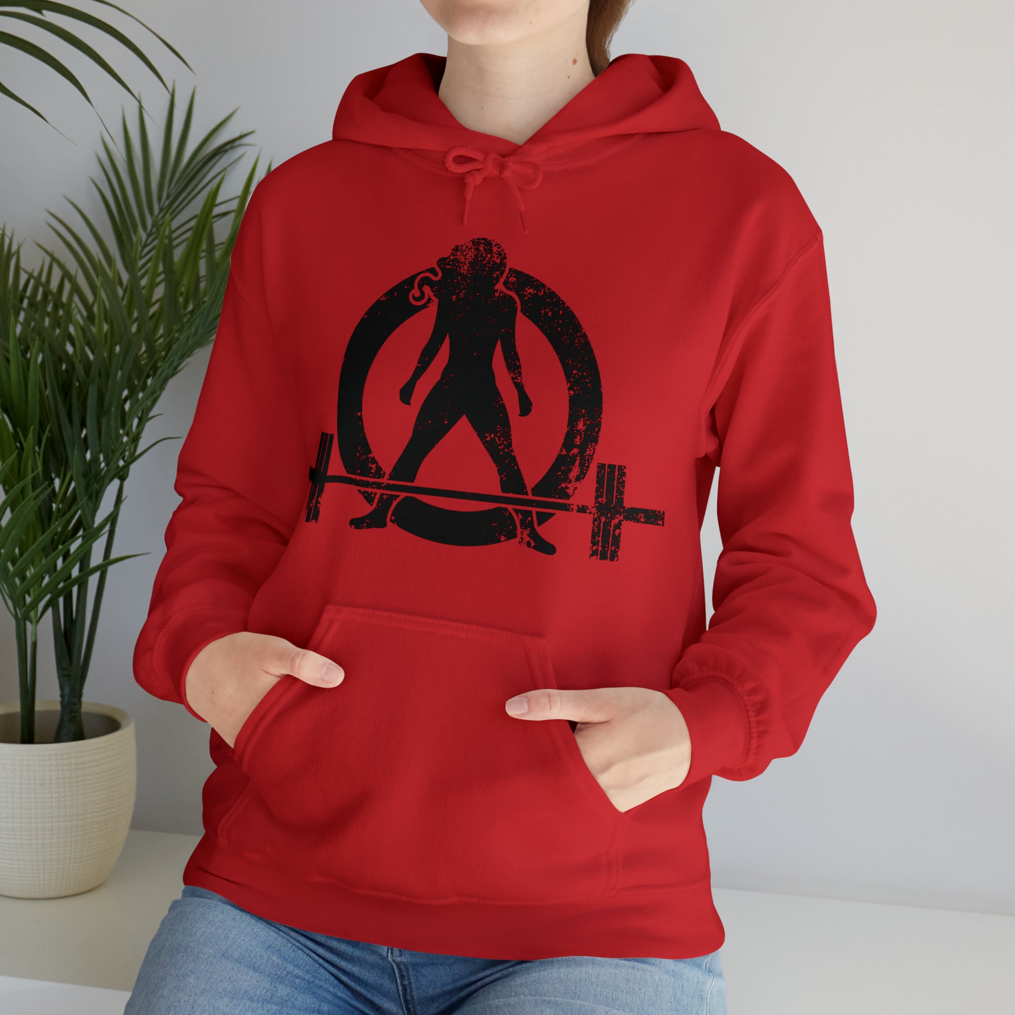 Distressed Black Logo - Plain Back - Unisex Heavy Blend Hooded Sweatshirt