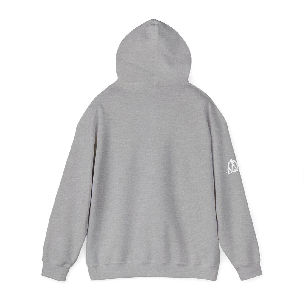 Everything Hurts & I'm Hungry  - Unisex Heavy Blend Hooded Sweatshirt  - White Print Front/Arm