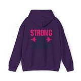 Strong Not Skinny - Color Distressed Logo - Unisex Heavy Blend Hooded Sweatshirt