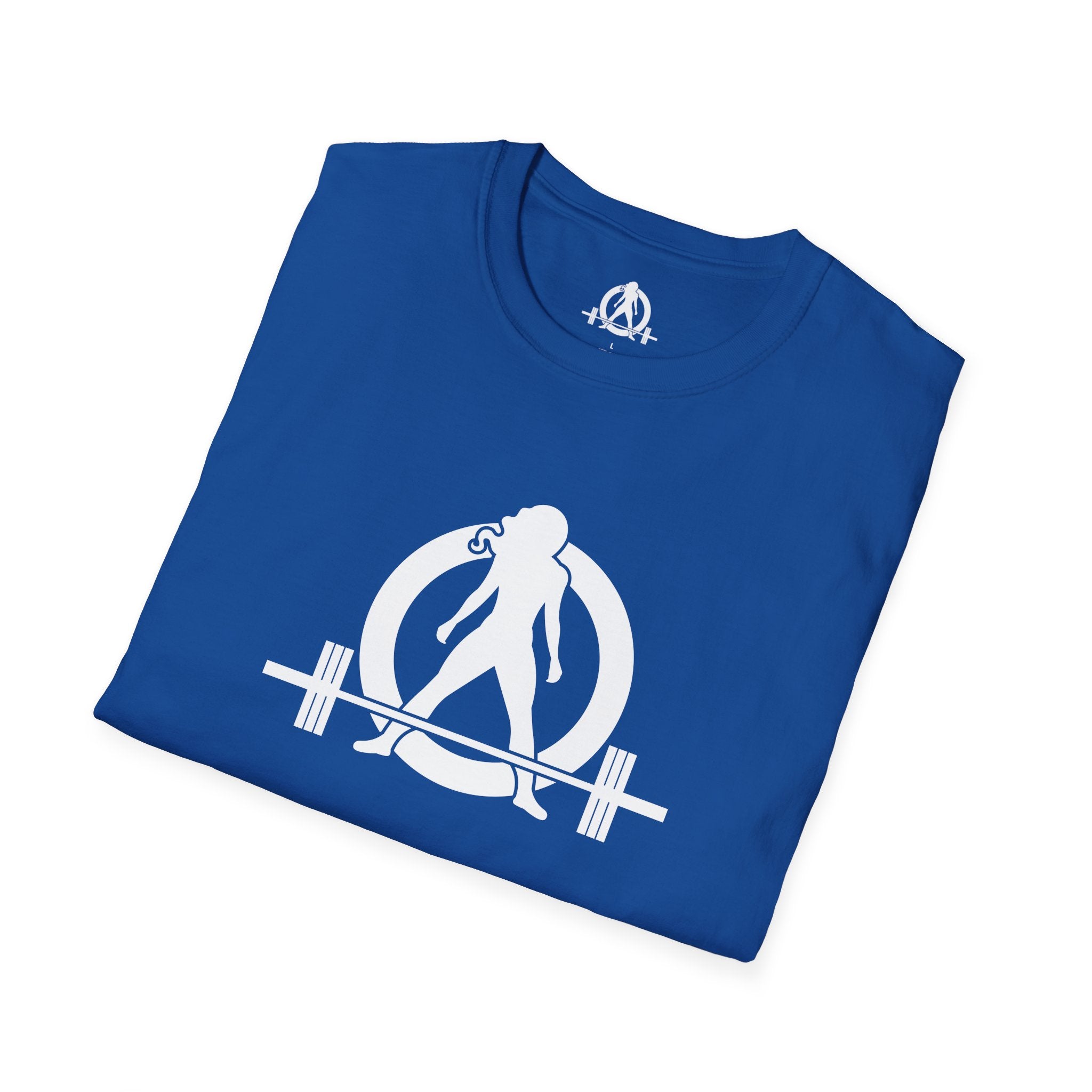 Cardio = Lift Weights Faster - Unisex Softstyle T-Shirt - White Logo Front & Back