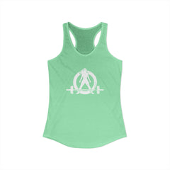 WWLW Distressed White Logo - Racer Back Tank Top - Women's Ideal Racerback Tank - Plain Back