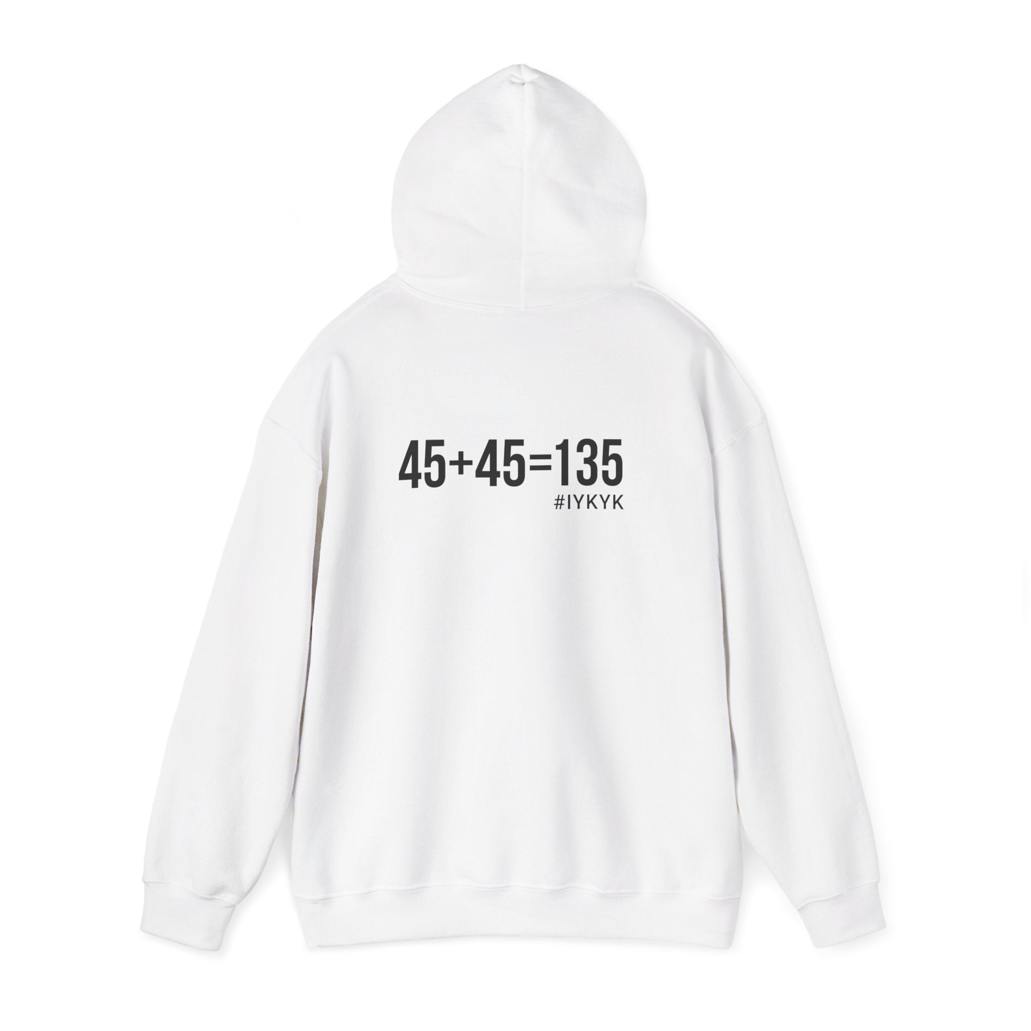45 + 45 = 135 - Unisex Heavy Blend Hooded Sweatshirt  - Black Logo