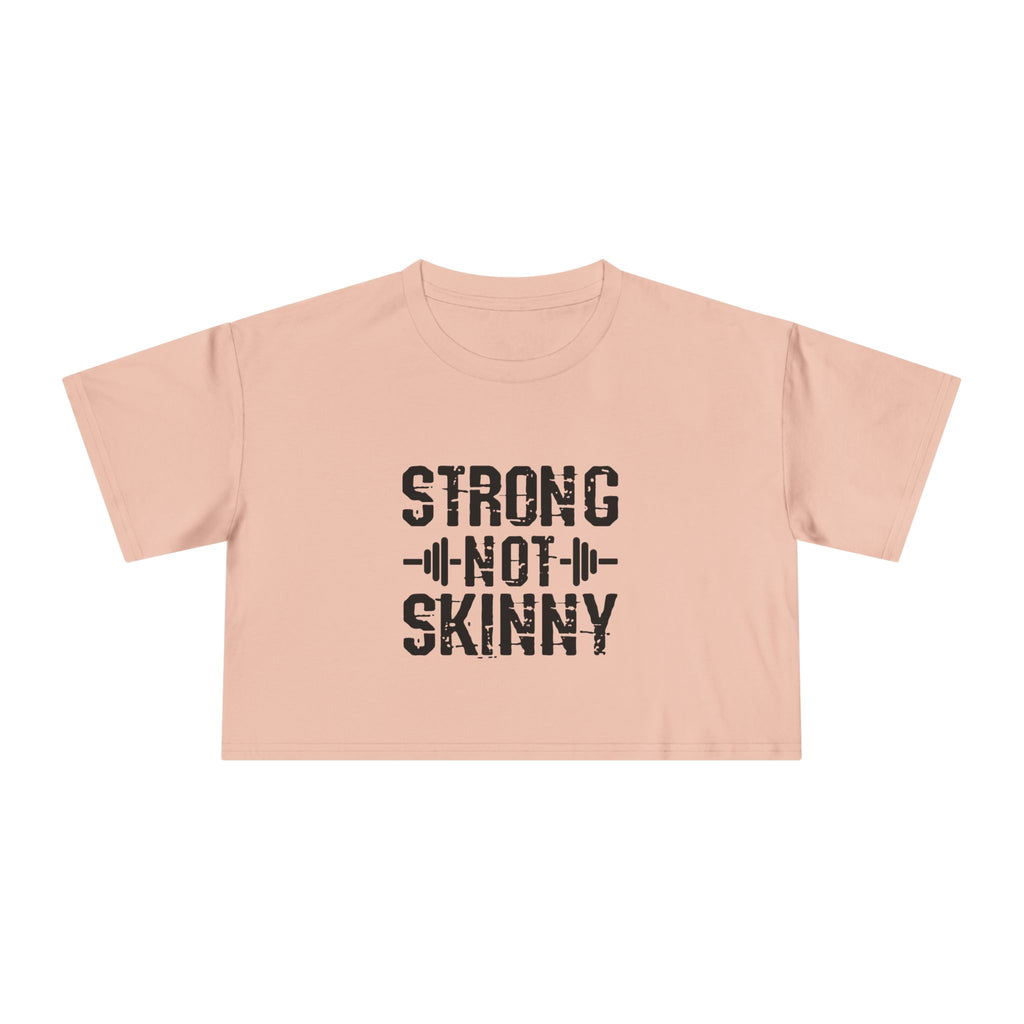 Strong Not Skinny - Women's Crop Tee - Black Logo