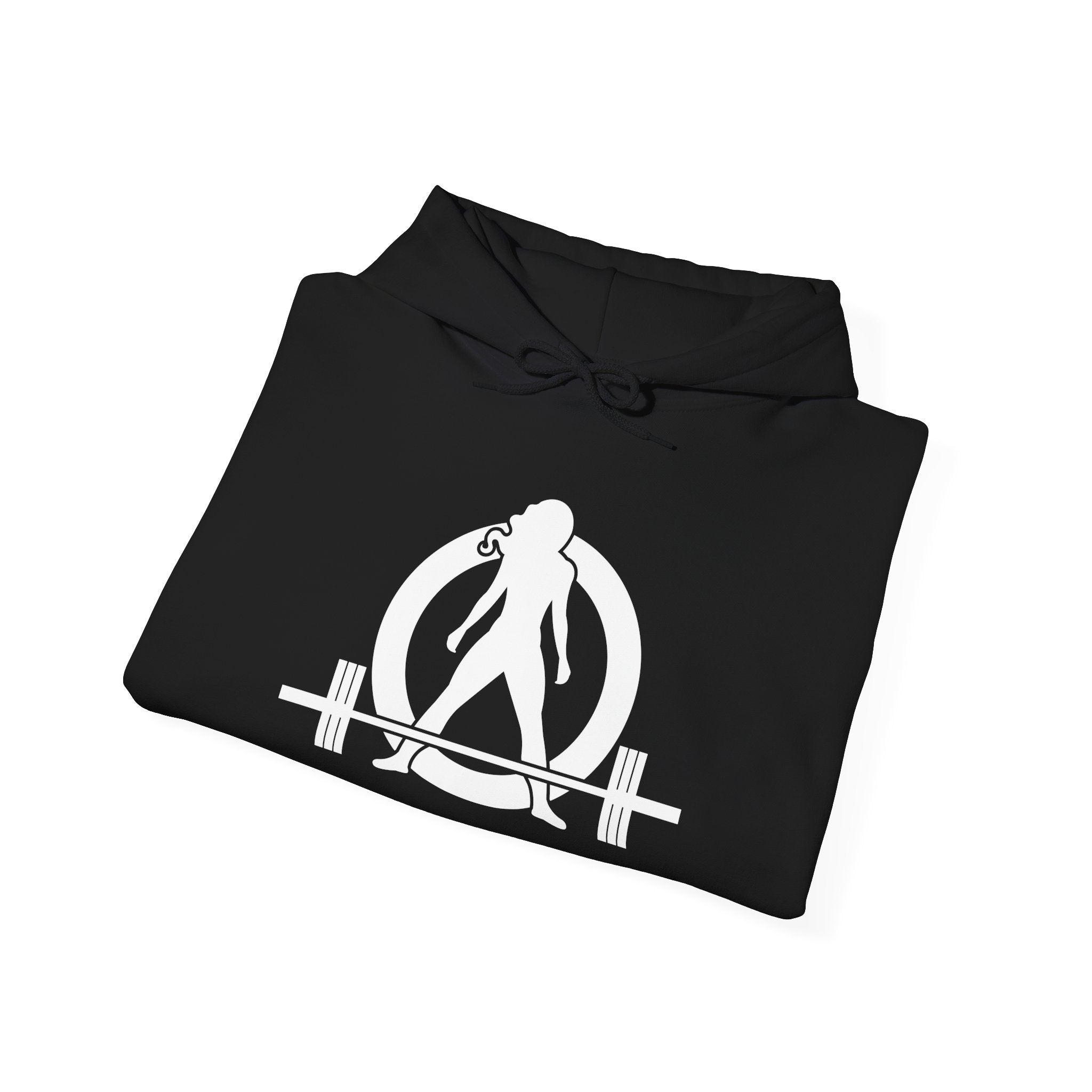 Lift Heavy Run Fast - Unisex Heavy Blend Hooded Sweatshirt - Front White & Back Logo