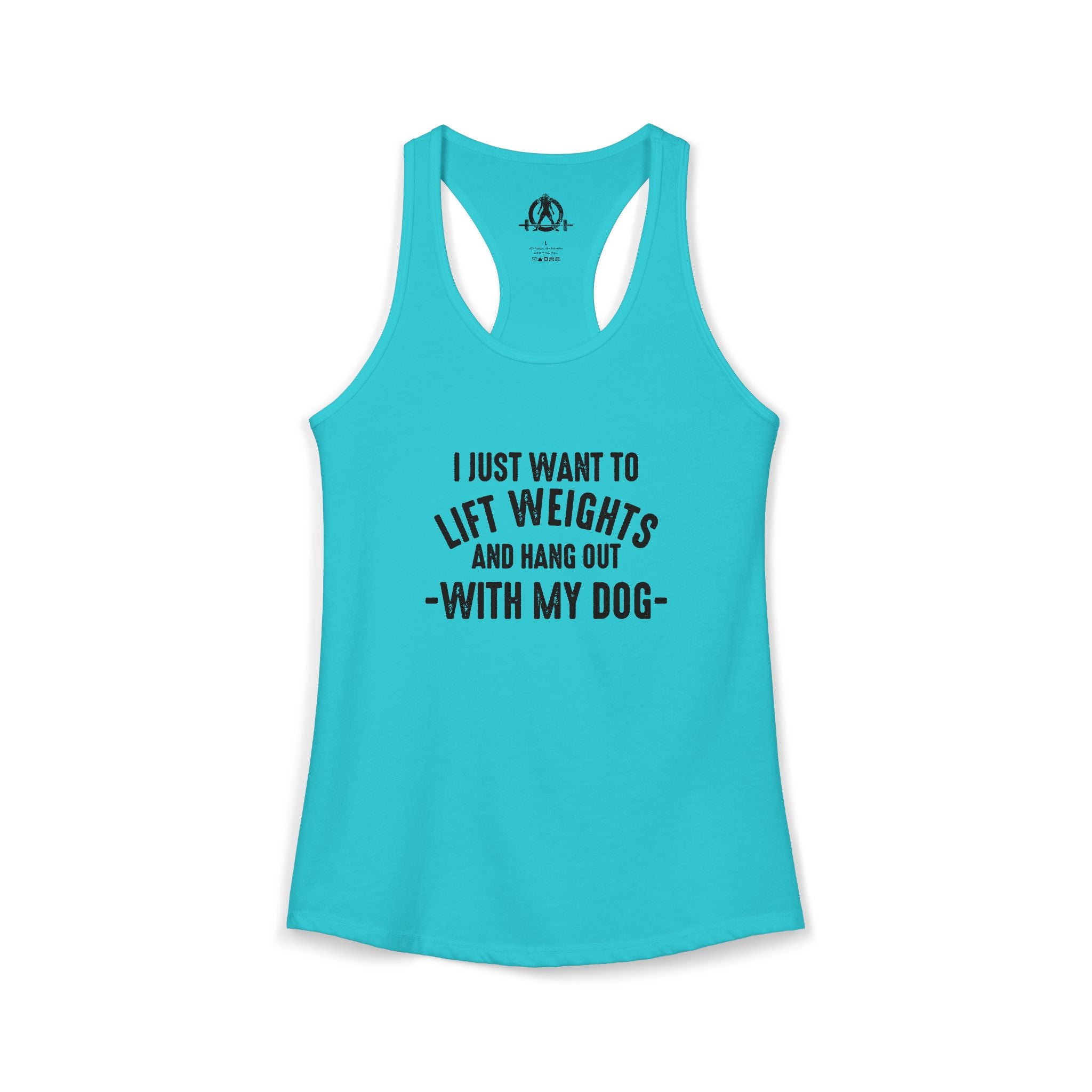 Lift Weights & Hang Out With My Dog  - Dark Logo - Women's Ideal Racerback Tank