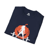 Halloween Pumpkin  - Unisex Softstyle T-Shirt - White Logo - Plain Back