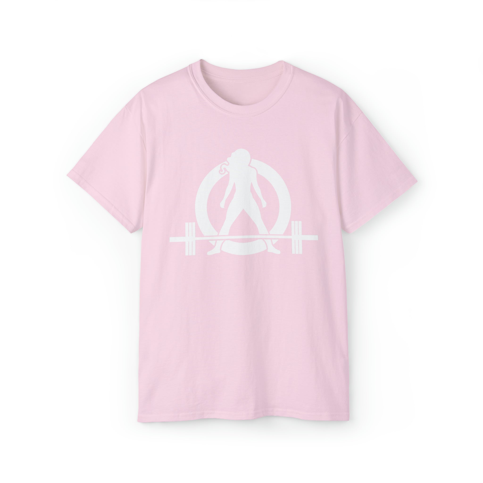 Unisex Ultra Cotton Tee - Classic White Logo - Plain Back
