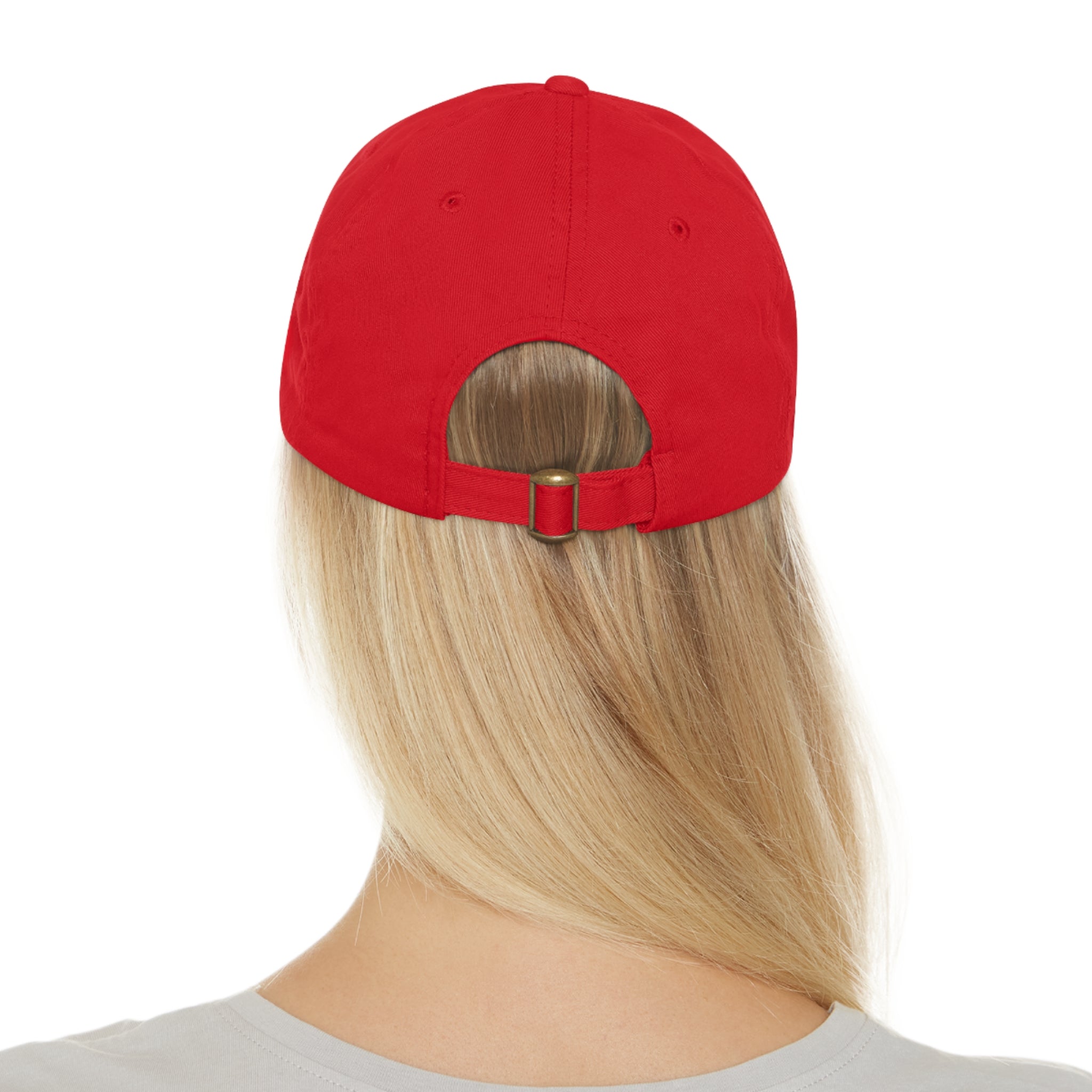 Coffee & Barbells - Dad Hat with Leather Patch (Rectangle) - White Font