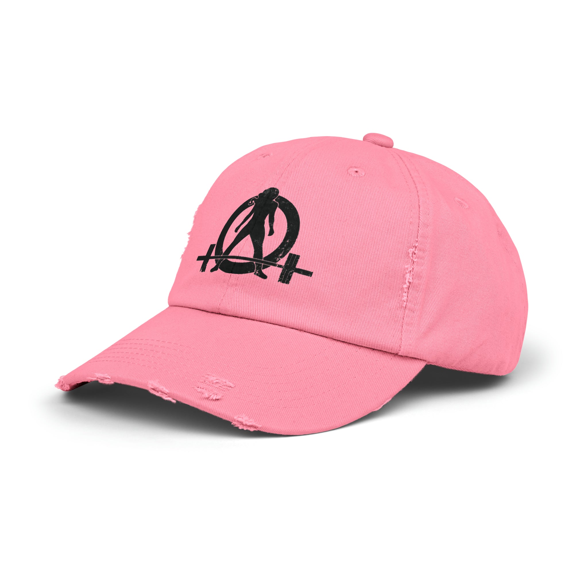 Unisex Distressed Cap - Classic Black Logo