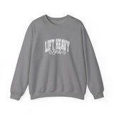 Lift Heavy Shit - Unisex Heavy Blend™ Crewneck Sweatshirt - White Logo on Front