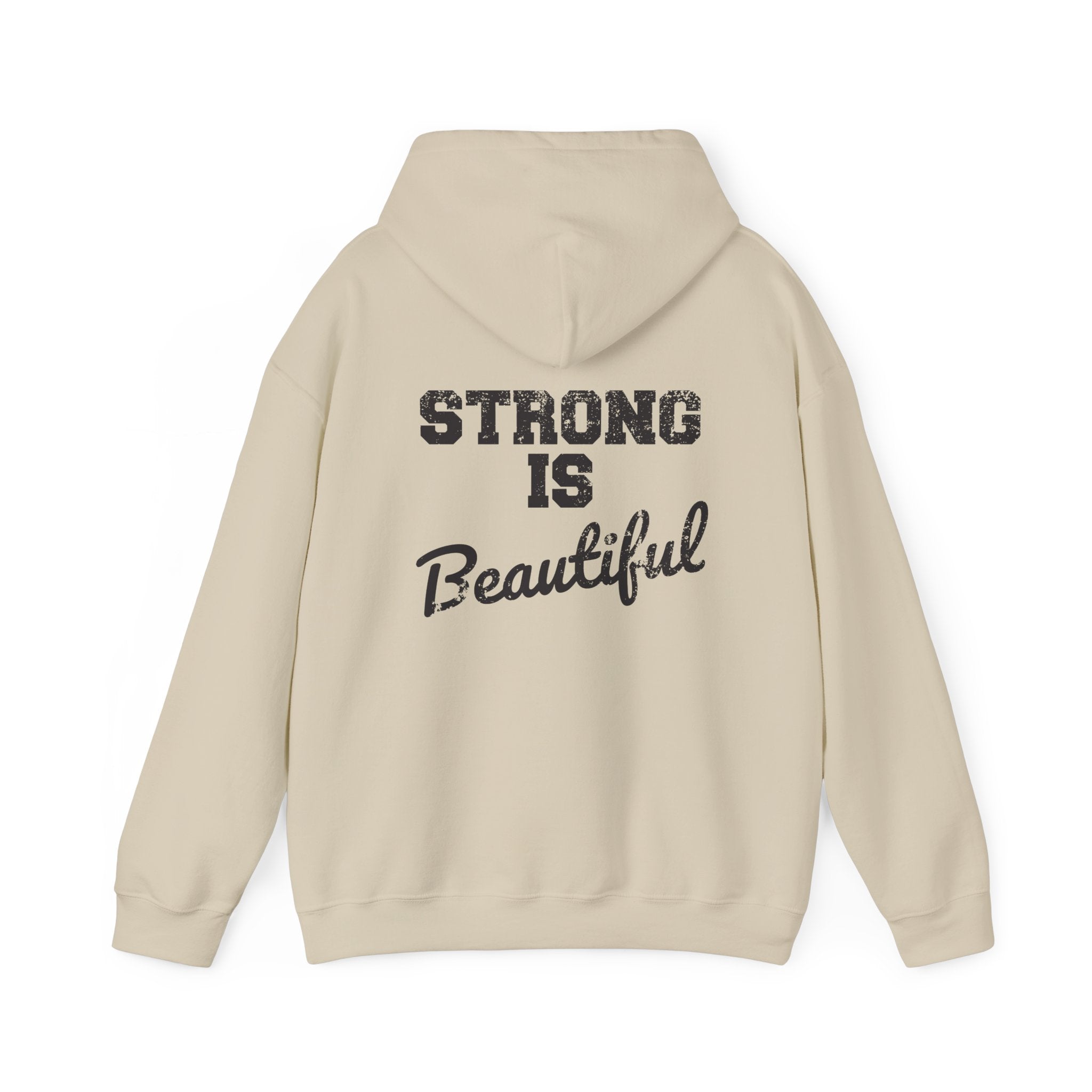Strong Is Beautiful - Distressed Black Logo - Unisex Heavy Blend Hooded Sweatshirt