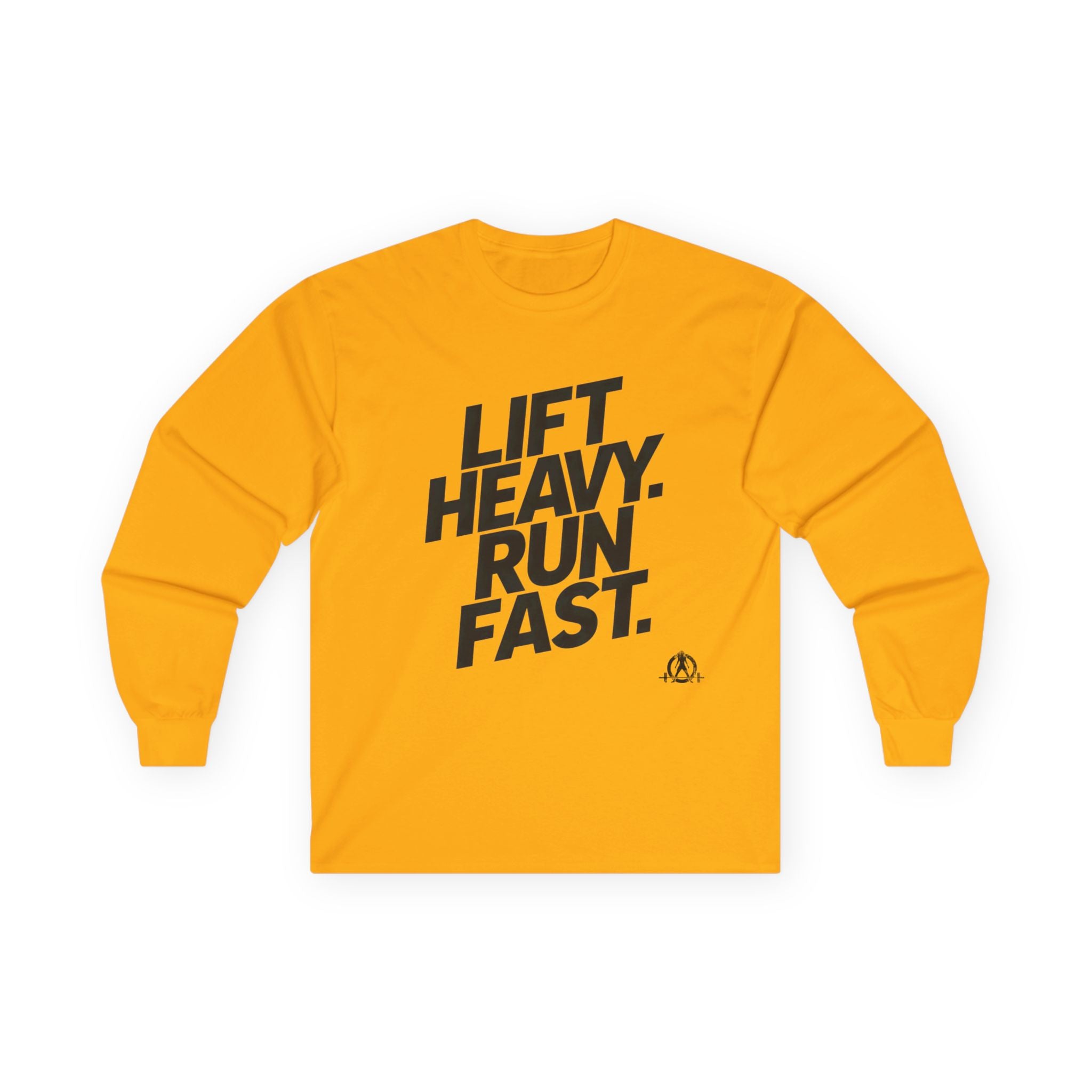 Lift Heavy Run Fast - Ultra Cotton Long Sleeve Tee - Black Logo Front