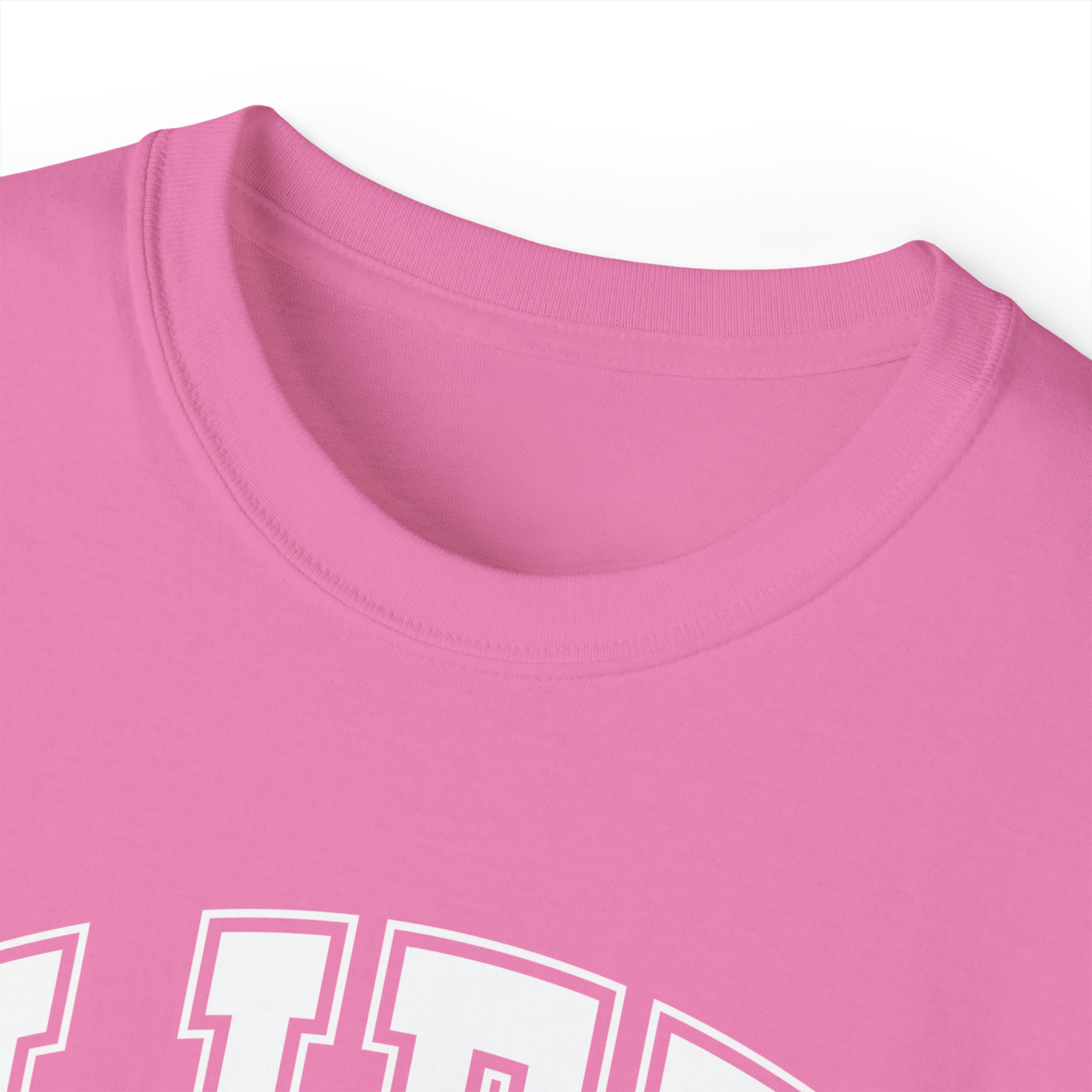 Lift Like A Girl - Unisex Ultra Cotton Tee - Front White Logo - Plain Back