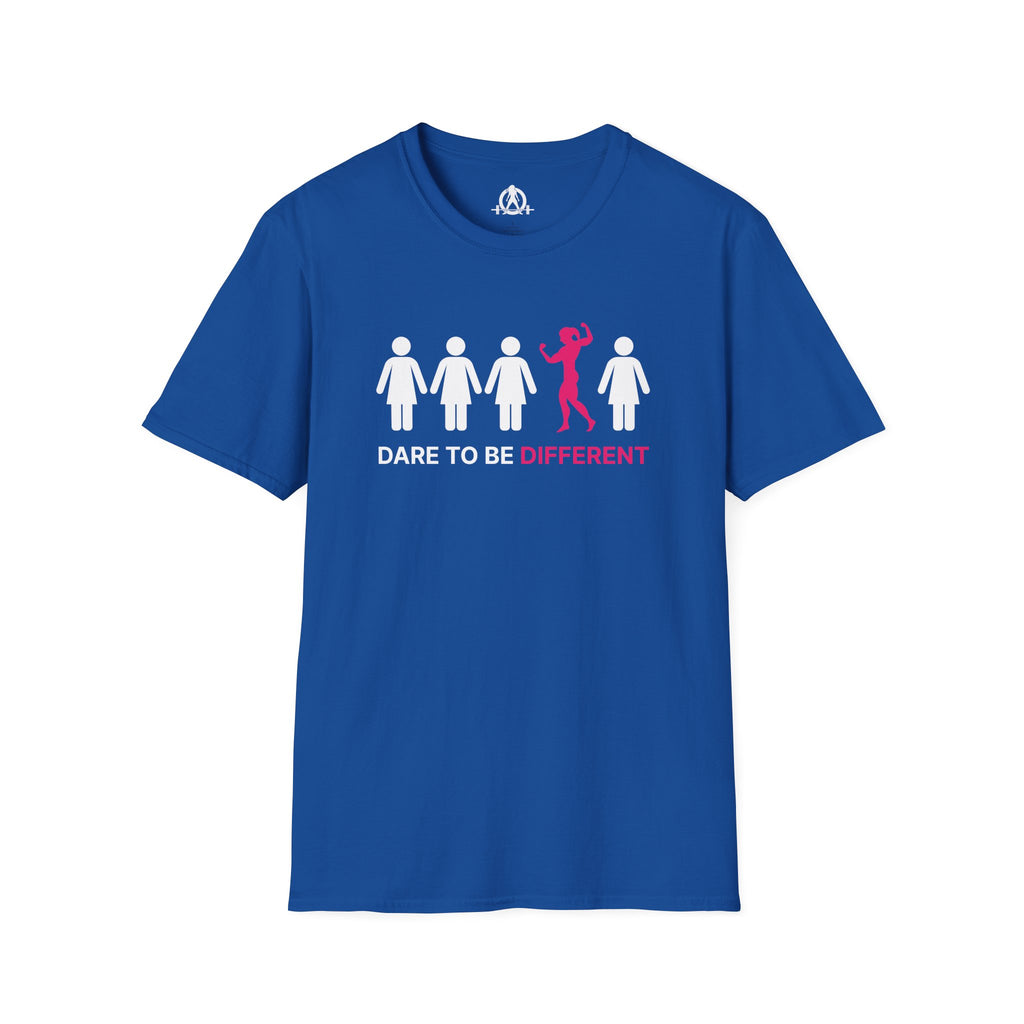 Dare To Be Different - Flex - Unisex Softstyle T-Shirt - Logo Front - Plain Back