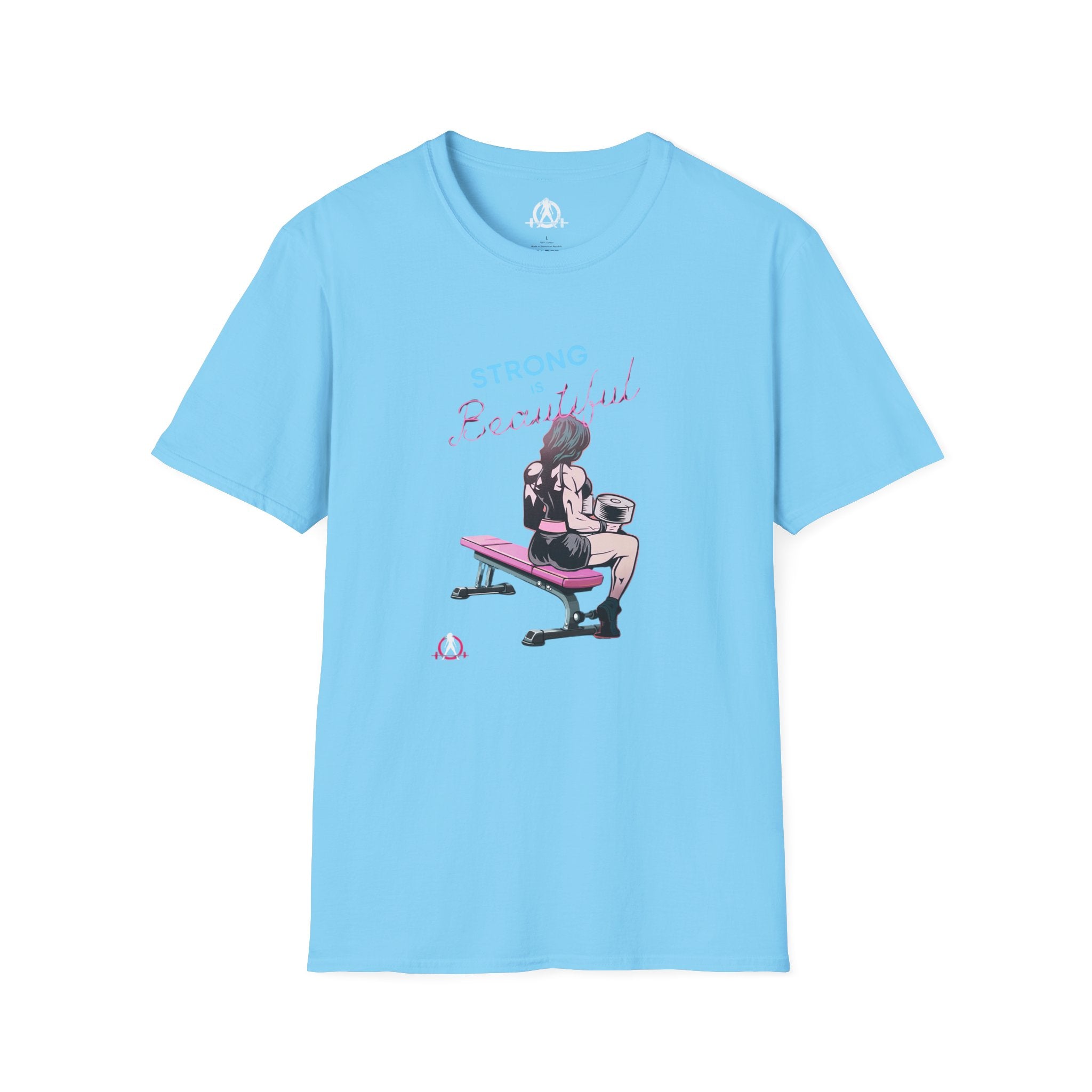 Strong Is Beautiful - Comic - Unisex Softstyle T-Shirt - White Print on Front Plain Back