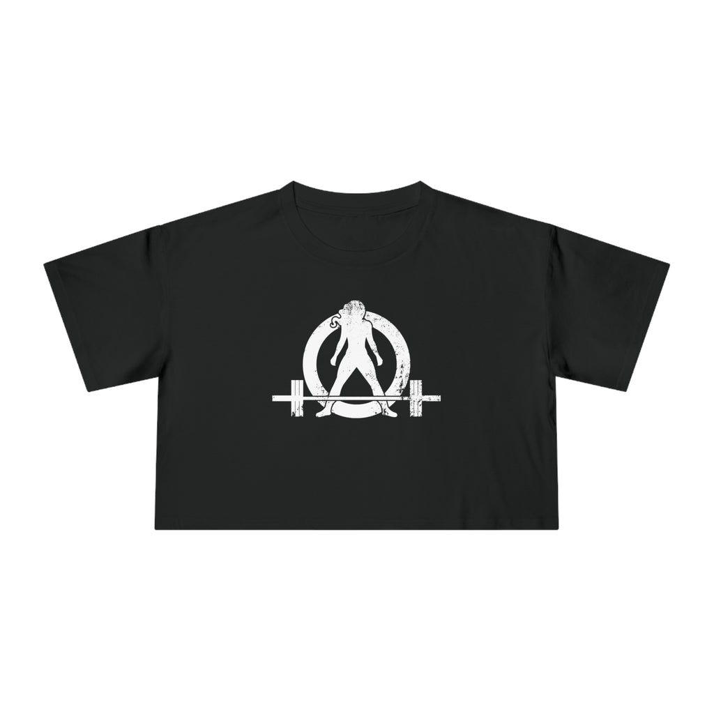 Distressed Collection - Women's Crop Tee - Front White Logo