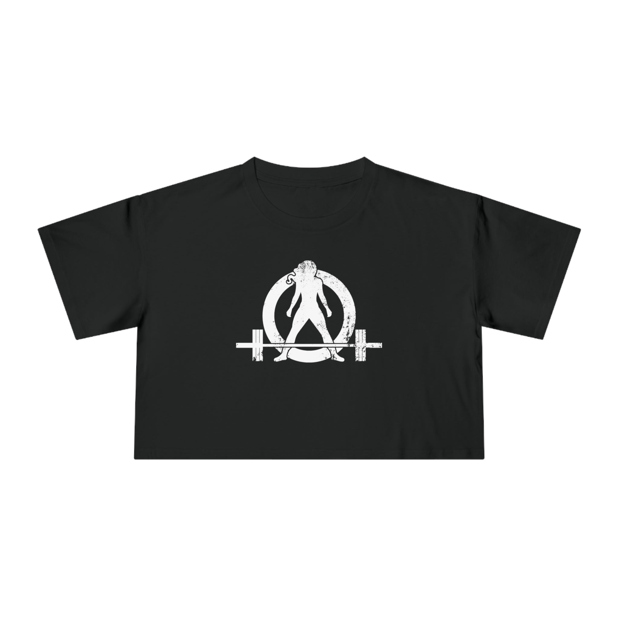 Distressed Collection - Women's Crop Tee - Front White Logo
