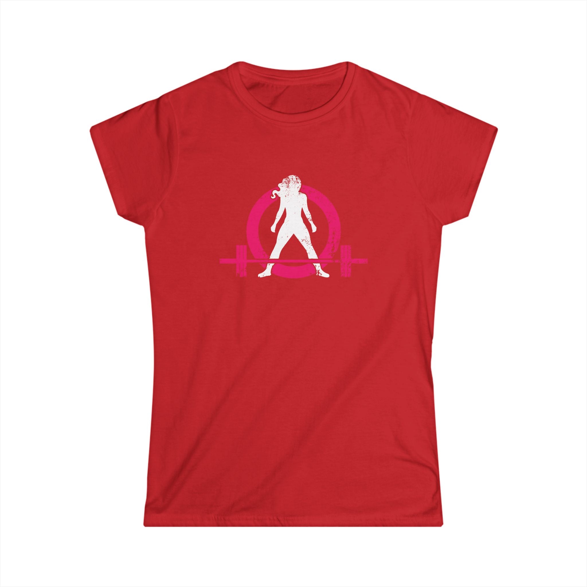Women's Softstyle Tee - Distressed Inverted Color Logo Front - Plain Back