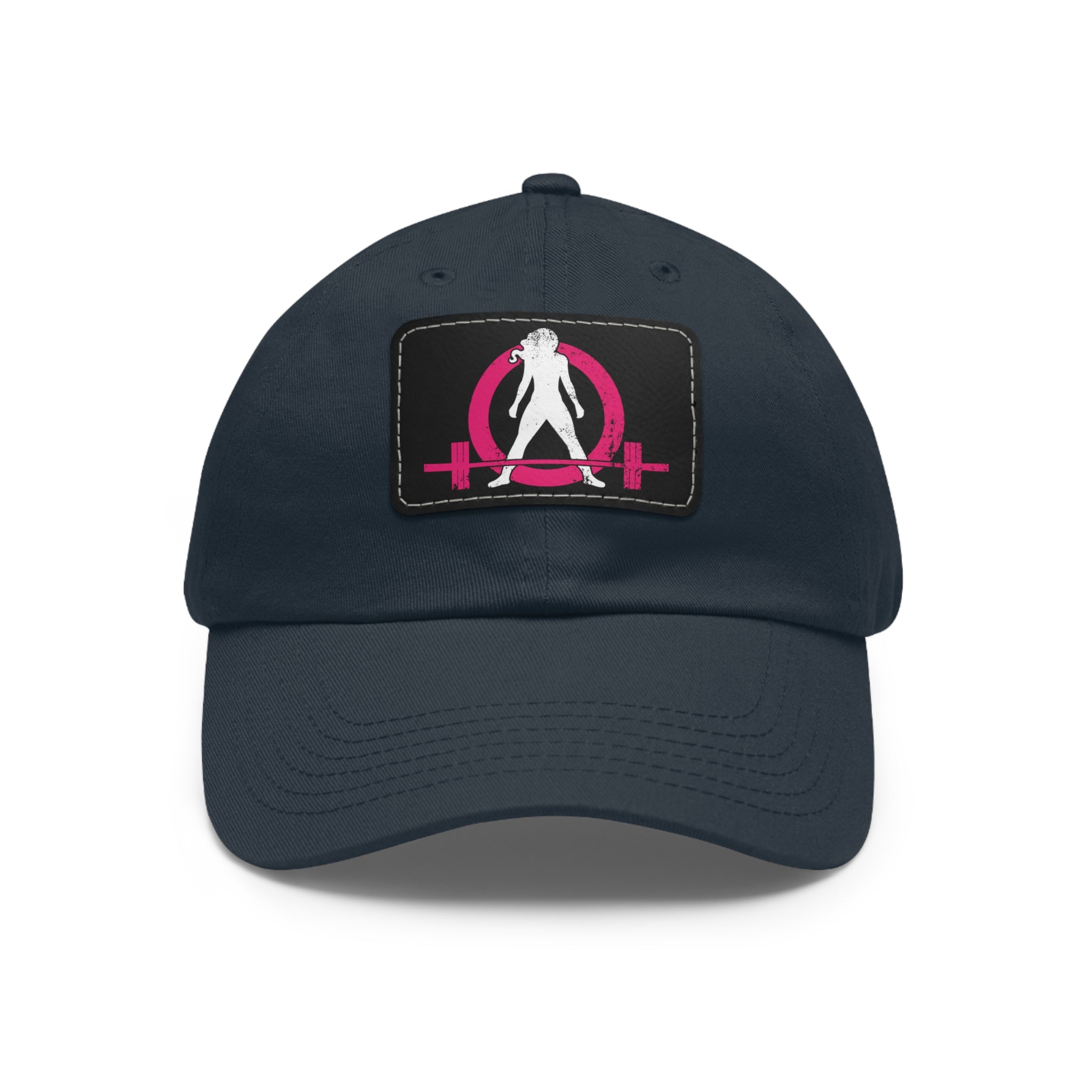Distressed - Dad Hat with Leather Patch (Rectangle) - Color Font