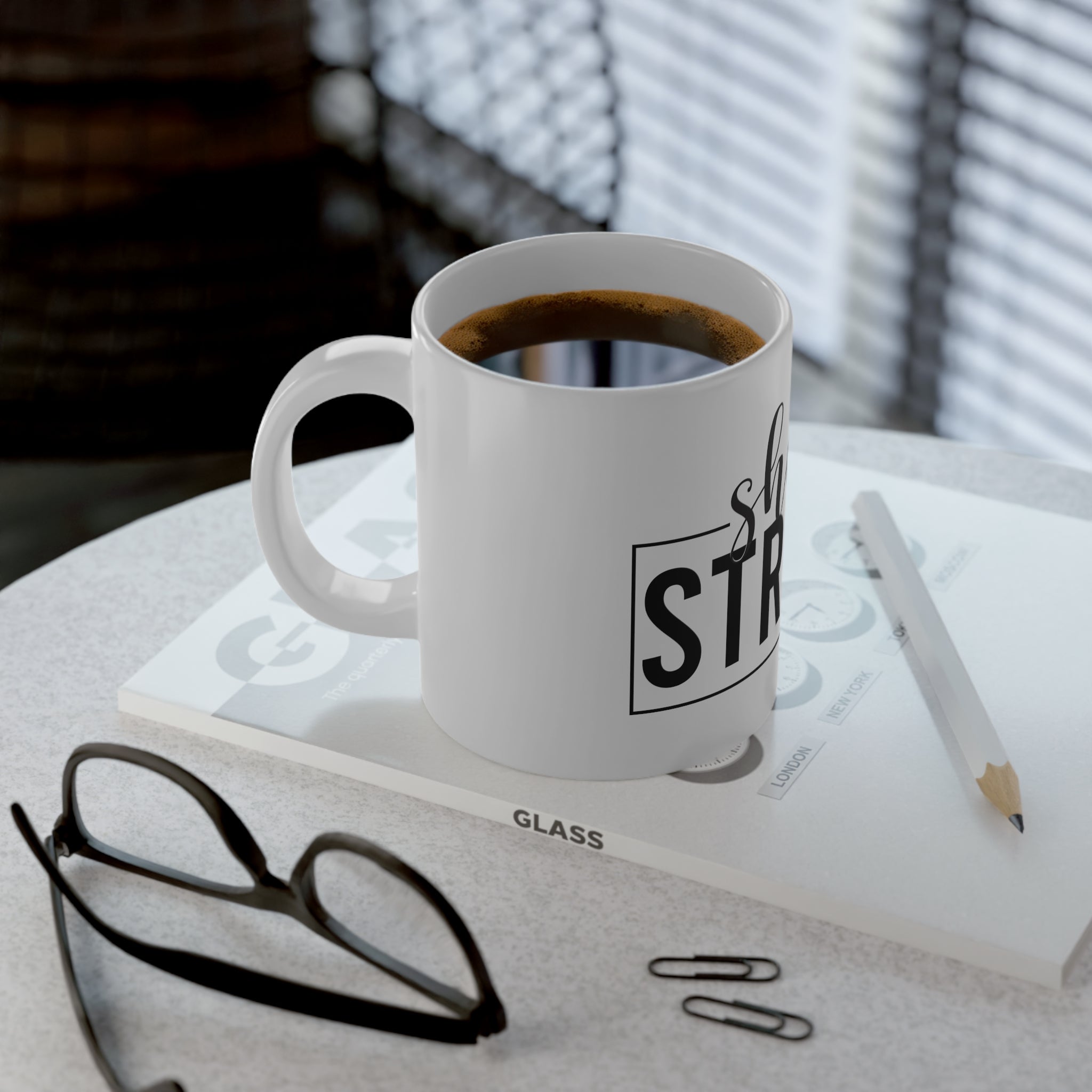 She is STRONG - Jumbo Mug, 20oz - Black Font
