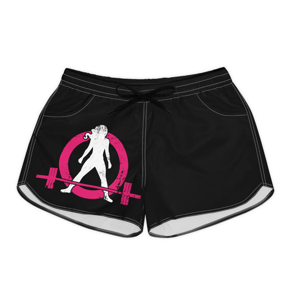 Women's Casual Shorts (AOP) - Black Shorts - Color Distressed Logo