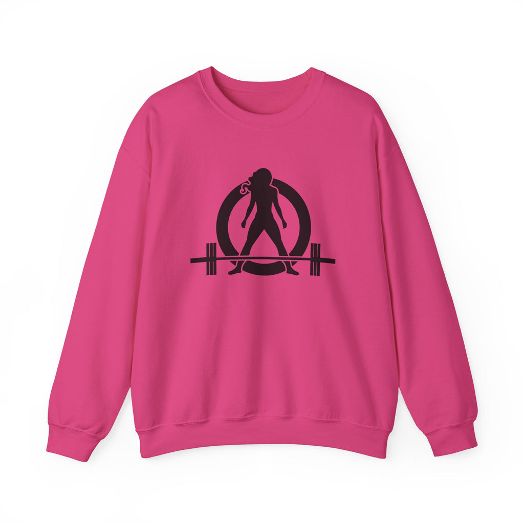 Lift Heavy Run Fast - Unisex Heavy Blend™ Crewneck Sweatshirt - Black Logo Front & Back
