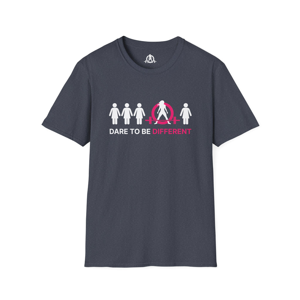 Dare To Be Different - Deadlift - Unisex Softstyle T-Shirt - Front Logo Plain Back